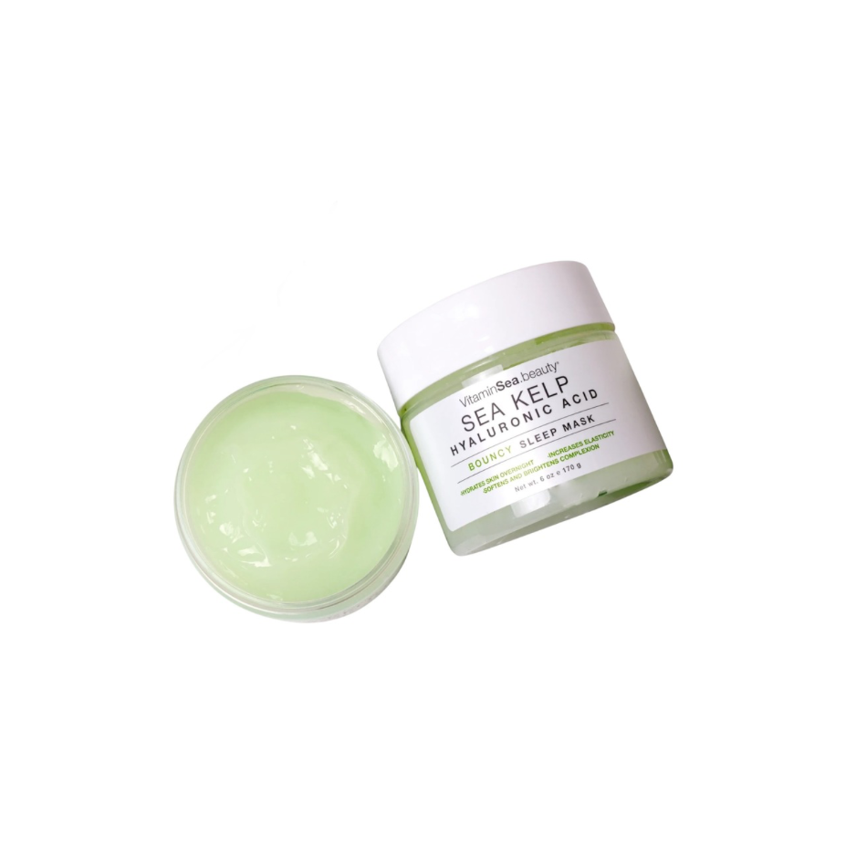 Vitamins and Sea Beauty sea Kelp & Hyaluronic Acid Bouncy Sleep Mask – 6 fl oz | Hydrating Overnight Face Mask for All Skin Types