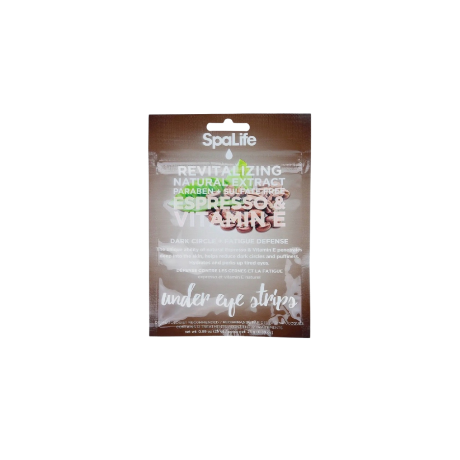 SpaLife Revitalizing Espresso & Vitamin E Under Eye Strips – Brighten, Hydrate & Reduce Puffiness | 12 Treatments