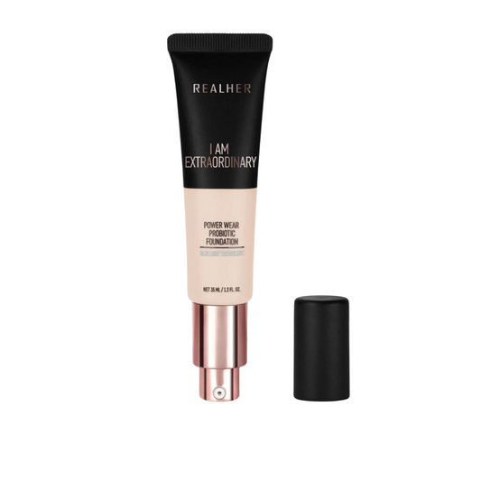 RealHer power wear probiotic foundation — i am extraordinary (porcelain) | blue light technology | 1.2 fl oz | made in korea