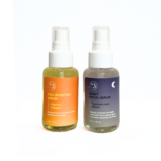 N3 Vitamin C Day Serum + Night Retinol Facial Serum Set (2 × 2 fl oz / 60 mL)