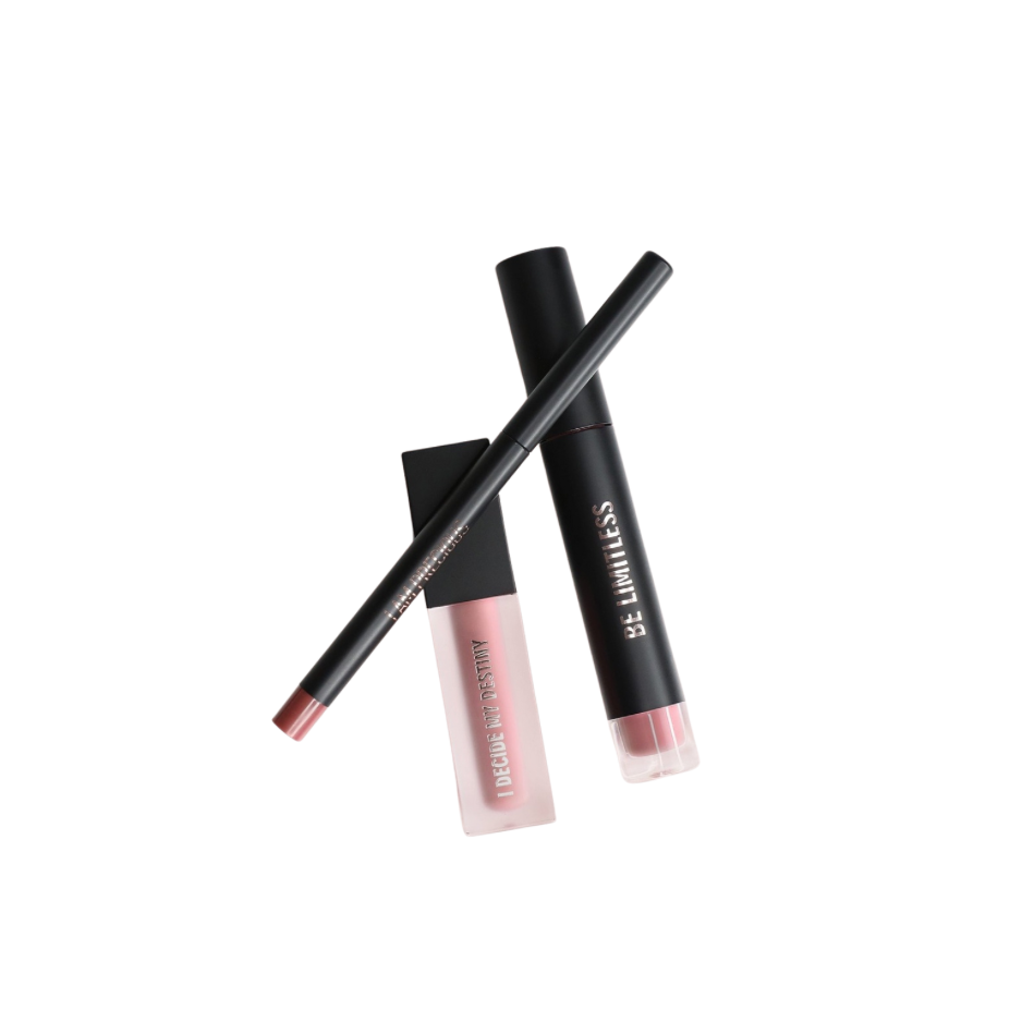 REALHER I Can & I Will 3-Piece Lip Kit – Vegan, Non-Toxic Lip Liner, Matte Liquid Lipstick & Gloss