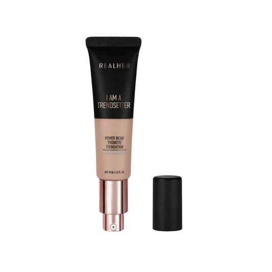 RealHer power wear probiotic foundation — I am trendsetter (honey) | blue light technology | 1.2 fl oz | made in korea