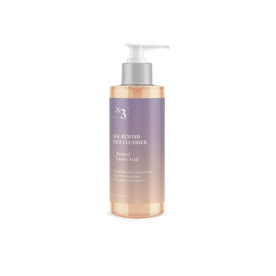 No. 3 Age-Rewind Face Cleanser with Retinol & Lactic Acid | Anti-Aging, Deep Cleansing, Brightening & Smoothing | 8 fl oz