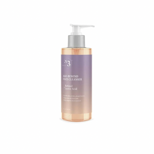 No. 3 Age-Rewind Face Cleanser with Retinol & Lactic Acid | Anti-Aging, Deep Cleansing, Brightening & Smoothing | 8 fl oz
