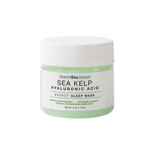 Vitamins and Sea Beauty sea Kelp & Hyaluronic Acid Bouncy Sleep Mask – 6 fl oz | Hydrating Overnight Face Mask for All Skin Types